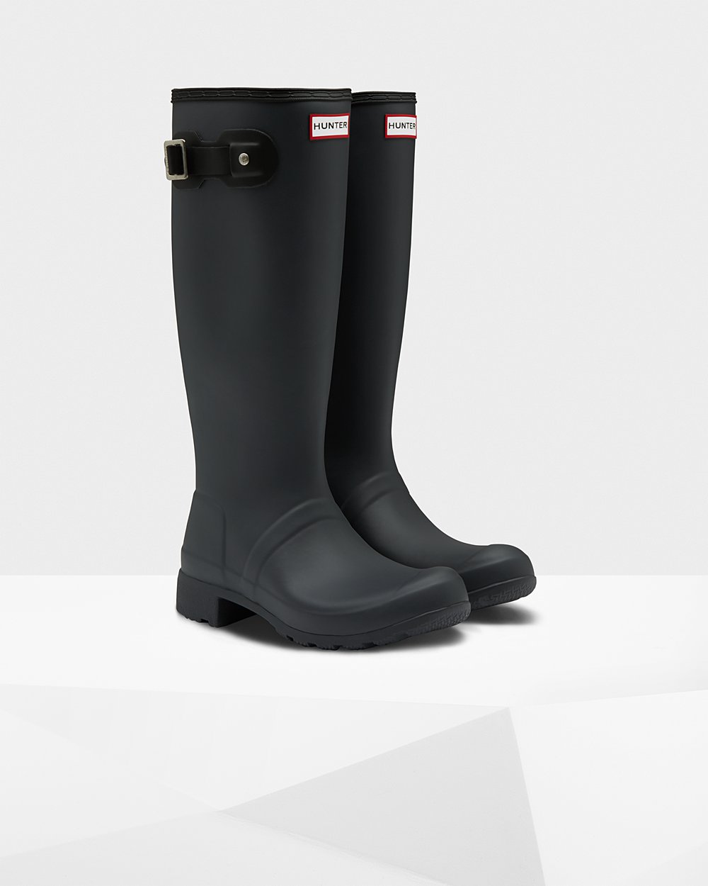 Botas de Lluvia Altas Hunter Mujer - Original Tour Foldable - Negros - QJDWULB-60